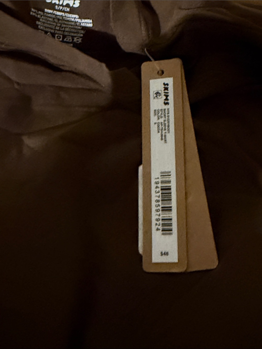 SKIMS (g14) Fits Everybody T-Shirt Color Cocoa New with Tags - Picture 3 of 3